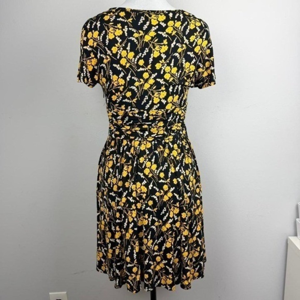 Yellow and Black Maeve Anthropologie Floral Mini Dress - Picture 6 of 7